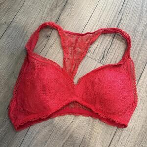 Victoria's Secret Red Lace Bralette Medium Size